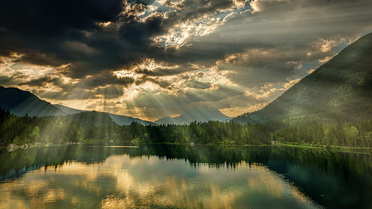 panorama, nature, waters, landscape, mountain, lake thumbnail