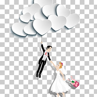 Flower Wall decal, flower, man holding balloons while holding woman sticker PNG clipart