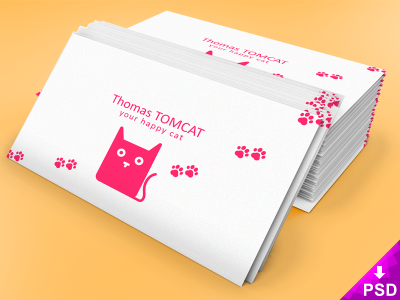 Business Card Stack Mock-up psd file