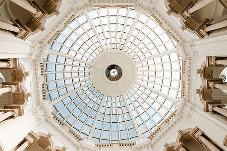 low-angle photo of white and beige ceiling thumbnail