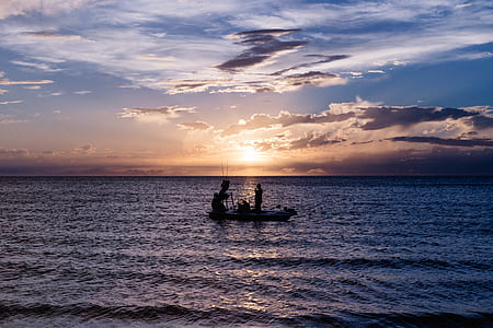 fishing, light, sea, dawn thumbnail