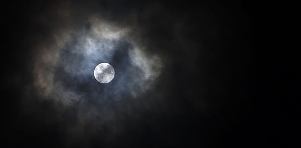 full moon surrounded by clouds thumbnail