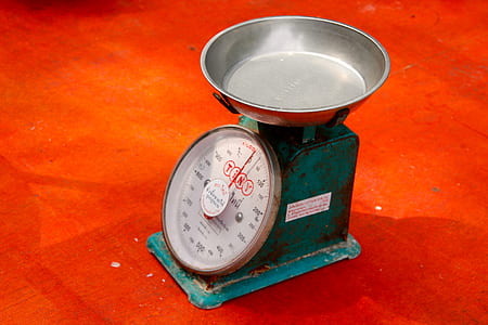 empty teal analog weighing scale thumbnail