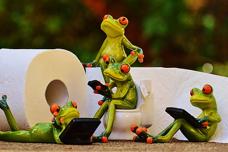 four frog ceramic figurines thumbnail