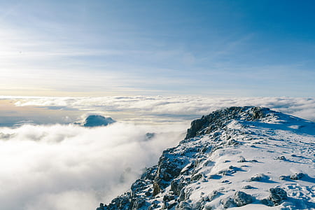 aerial view photo of mountains covered with snow thumbnail