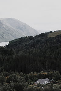 high angle photo of mountain range thumbnail