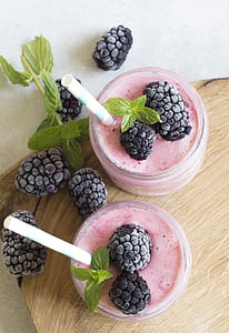 two strawberry and blueberry shakes thumbnail