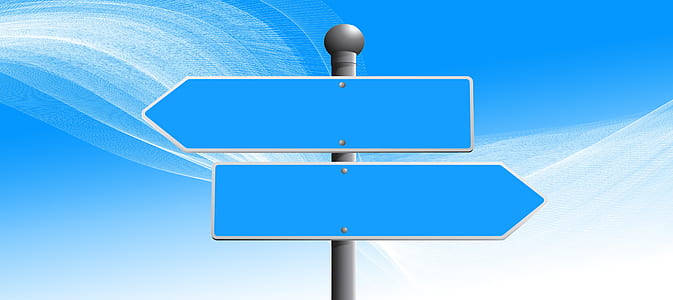 two blue and gray blank signages thumbnail