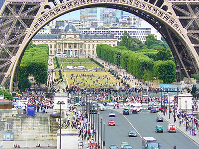 people under Eiffel Tower at Paris thumbnail