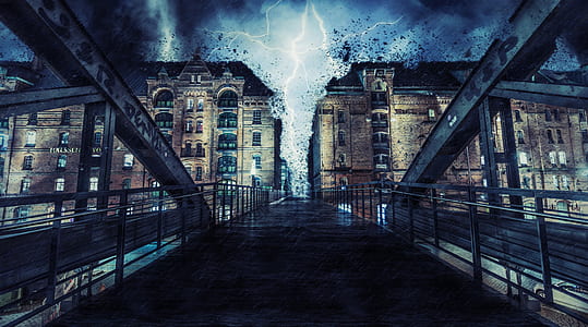 storm in city near bridge thumbnail