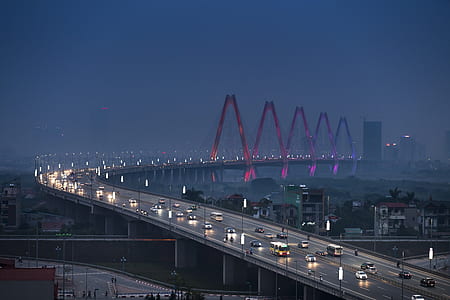 concrete bridge during nighttime thumbnail