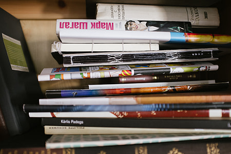 Stack of books on shelf thumbnail