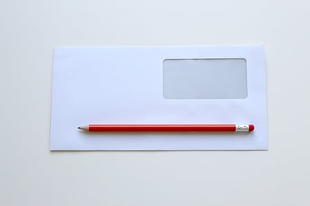 red pencil on white window envelope thumbnail