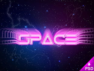 Space Text Layer Style psd file