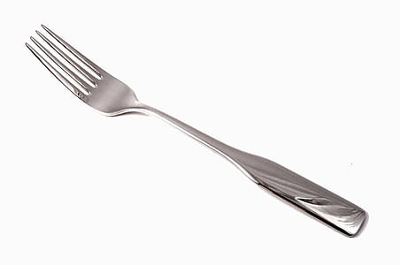 Stainless Steel Fork on White Background thumbnail