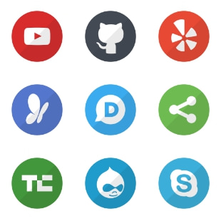 social media set svg vector icon sets
