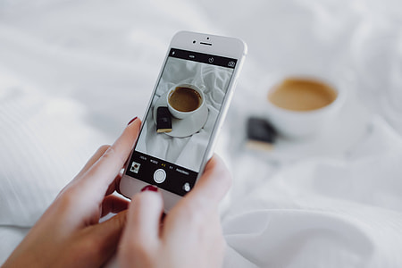 Morning coffee with chocolate in bed thumbnail
