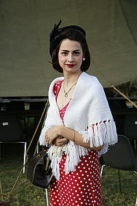 women's red and white polka-dot dress thumbnail