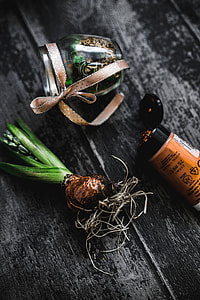 Woman making a little ornamental seedling in a small jar thumbnail