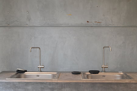 two gray sinks with faucets thumbnail