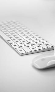 white Apple Magic keyboard and mouse thumbnail