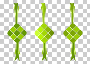 Ketupat Rendang Coconut , ketupat, green ribbon illustration PNG clipart