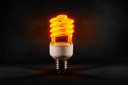 orange lighted CFL bulb thumbnail