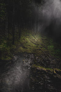 wrecked gray rock formation during nightime thumbnail