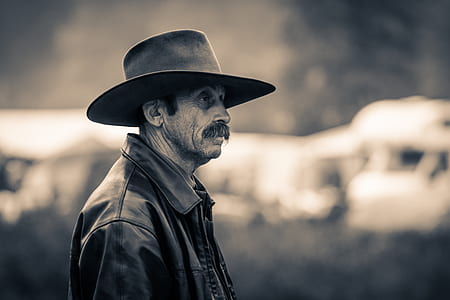 greyscale photo of cowboy thumbnail