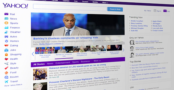 Yahoo website screengrab thumbnail