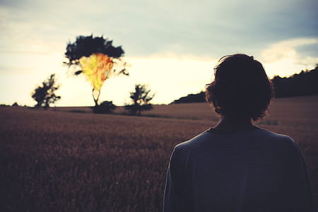 Woman Looking at Sunset thumbnail