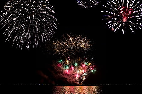 fireworks display at night thumbnail
