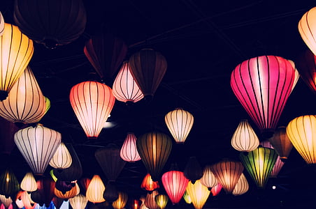 assorted-color flying lanterns thumbnail