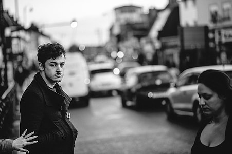 Careful, black And White, people, outdoors, women, urban Scene thumbnail