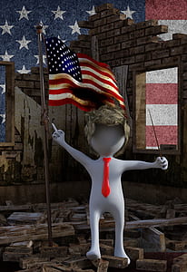 man standing beside USA flag illustration thumbnail