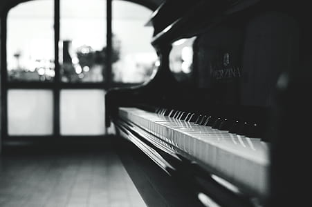 Black Grand Piano Gray Scale Photo thumbnail