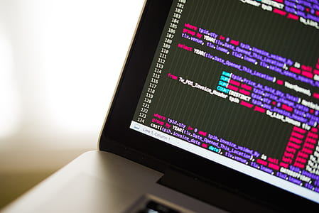 black and grey laptop computer showing programming codes thumbnail