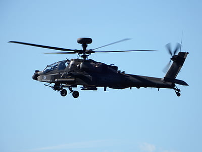 black attack helicopter on flight thumbnail