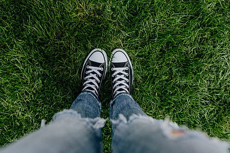Grass, concrete, sneakers thumbnail
