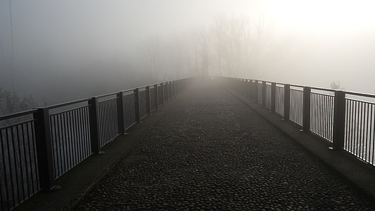 grey steel railing near foot bridge thumbnail
