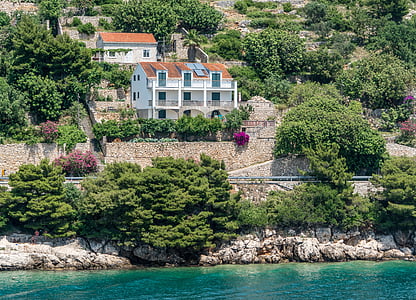 white and brown house near the cliff thumbnail