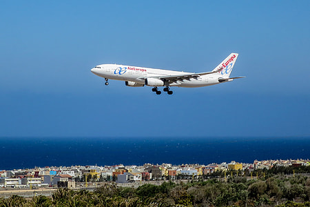white and blue plane flying during daytime thumbnail