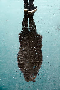 Shadow of Person on Water during Daytime thumbnail