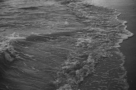 sea, black-and-white, nature, beach thumbnail