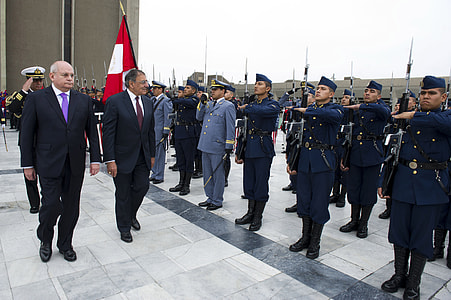 US and Peruvian Officials at a Ceremony in Lima, Peru thumbnail
