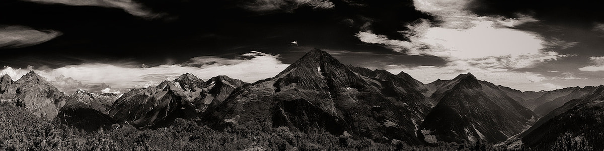 gray scale photo of a mountain thumbnail