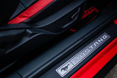 black and red Ford Mustang vehicle interior thumbnail