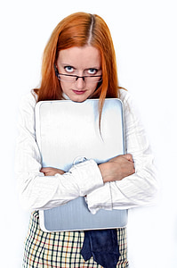 woman hugging laptop computer thumbnail