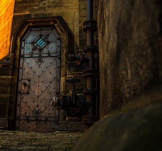 photo of closed gray metal door thumbnail