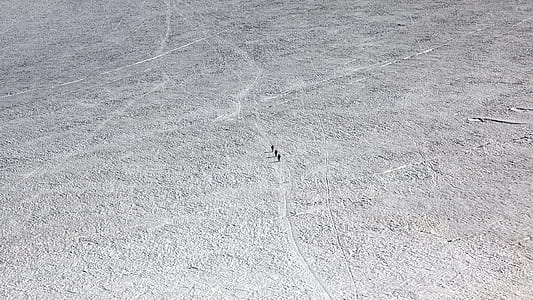 aerial photography of people walking on plain thumbnail